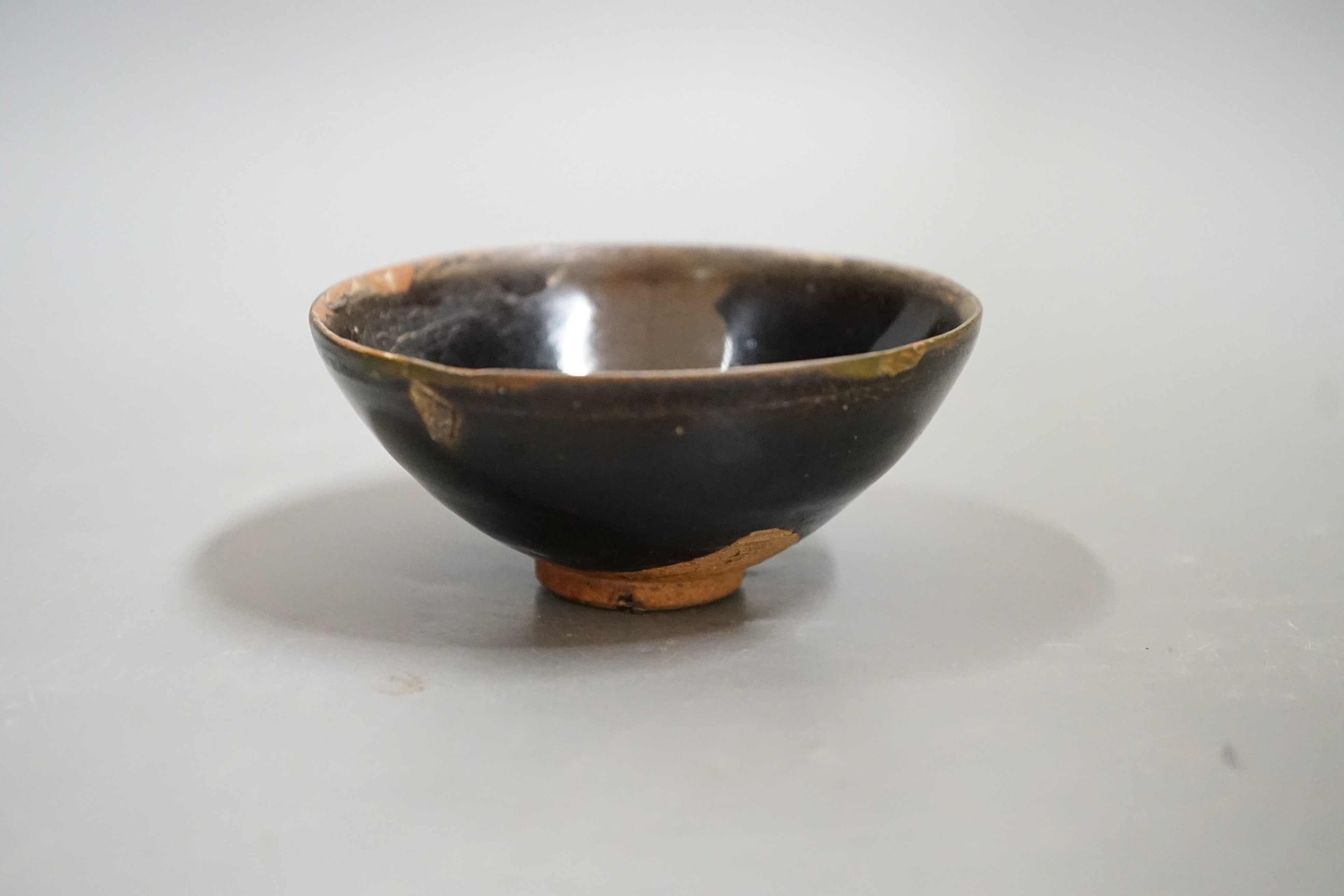 A Chinese Jian black glazed bowl, probably Song dynasty 10cms diameter